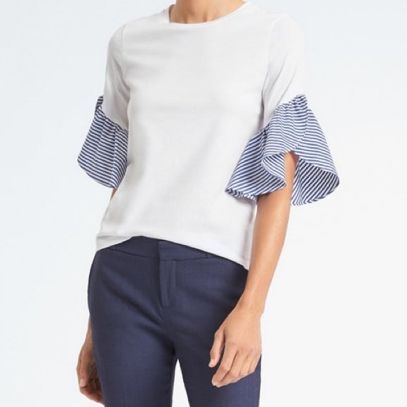 banana republic ruffle sleeve top